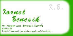 kornel bencsik business card